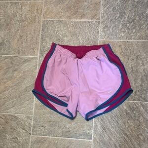 Nike Women's Pink and Maroon Athletic Shorts